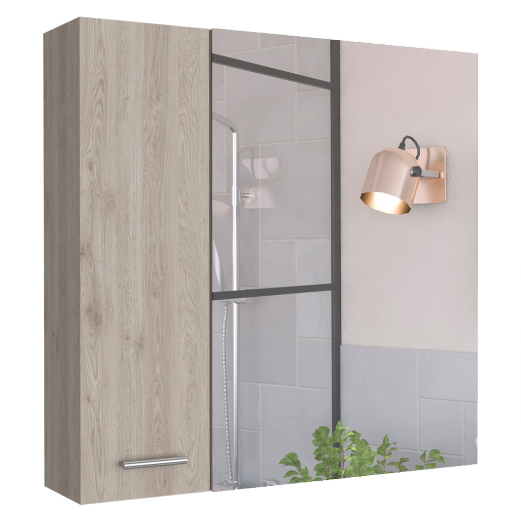 Leoglint Medicine Cabinet Prague, Four Internal Shelves, Single Door, Light Gray Finish