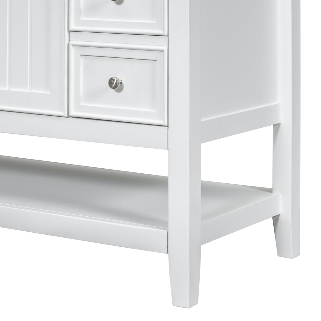 Leoglint 36" Bathroom Vanity without Sink, Cabinet Base Only, One Cabinet and three Drawers, White