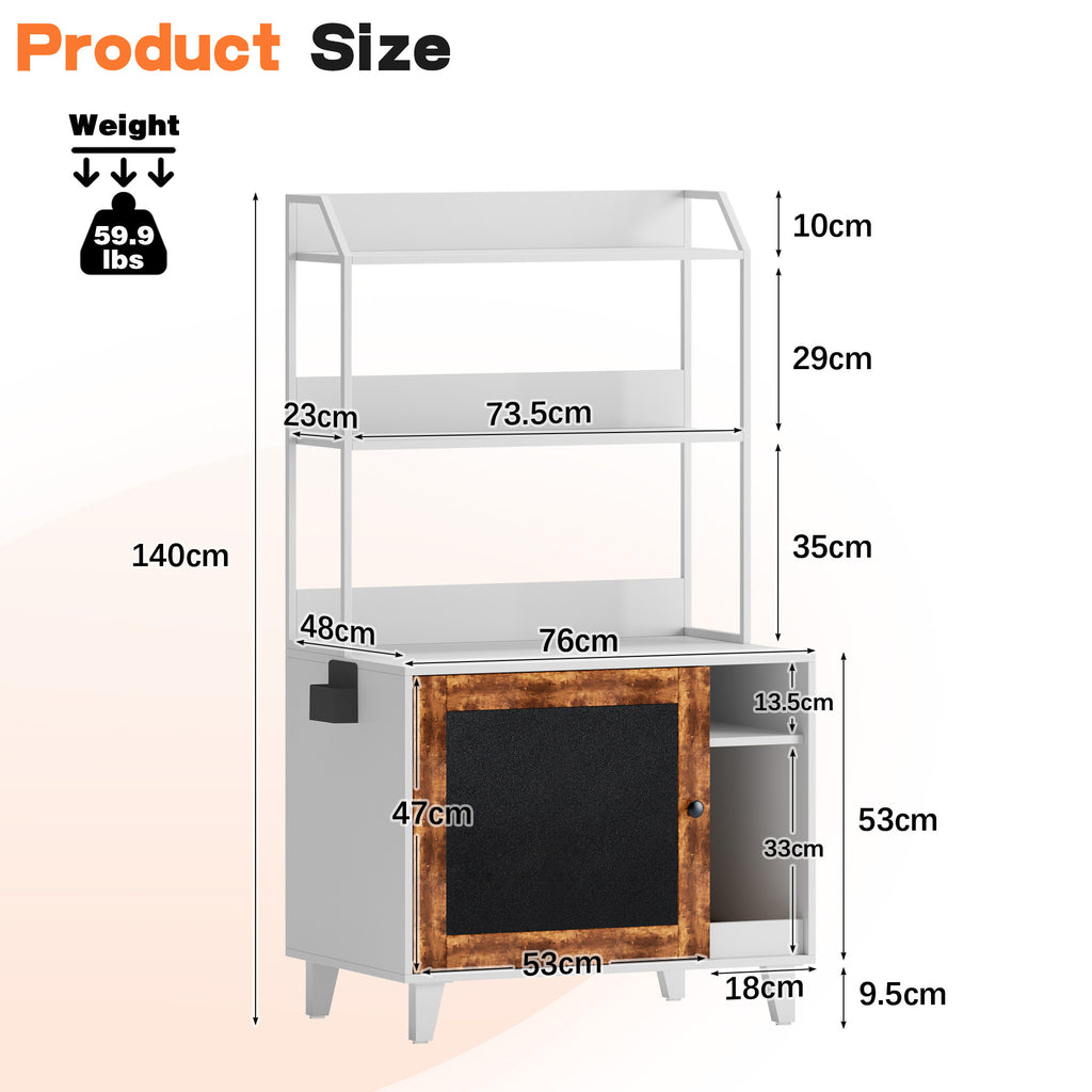 Leoglint Graffiti the litter box Enclosure with 2 Storage Shelves and 1 Doors, Hidden Cat Litter Box Enclosure Furniture with Shelf, Indoor Cat House Furniture for Most of Litter Box,White