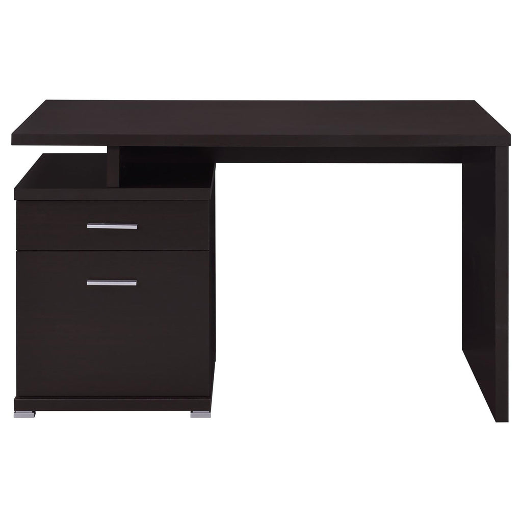 Leoglint Cappuccino 2-Drawer Reversible Office Desk