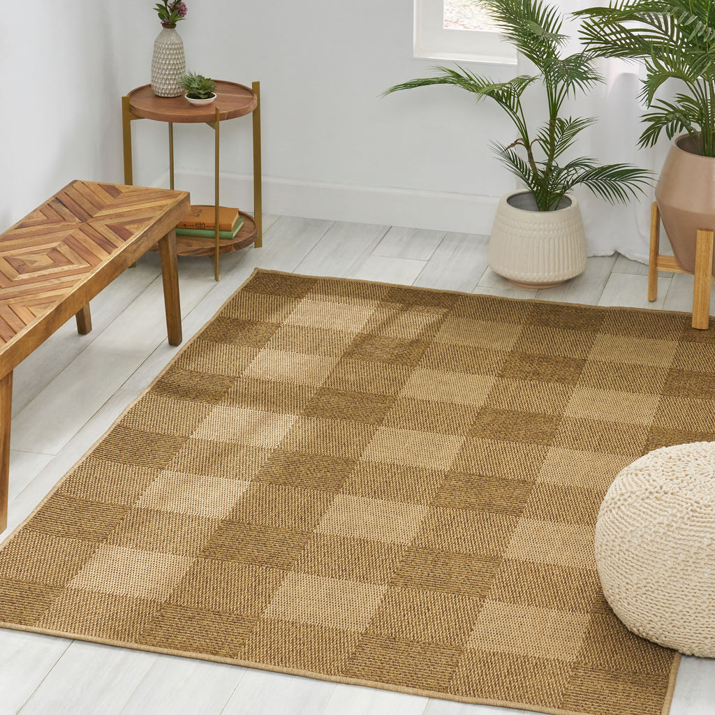 Leoglint 5'3" x 7' Indoor/Outdoor Area Rug, Natural