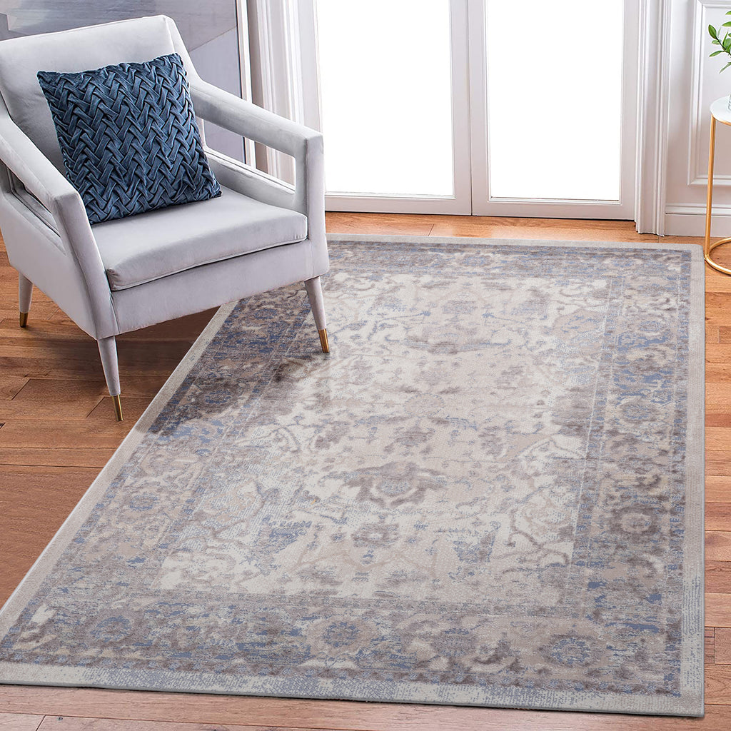 Leoglint 5X7 Brown/Beige /Traditional Non-Shedding Living Room Bedroom Dining Home Office Stylish and Stain Resistant Area Rug