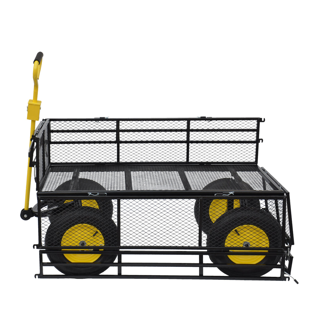 Leoglint Big Wagon Cart Garden cart trucks make it easier to transport firewood Yellow+BlackB