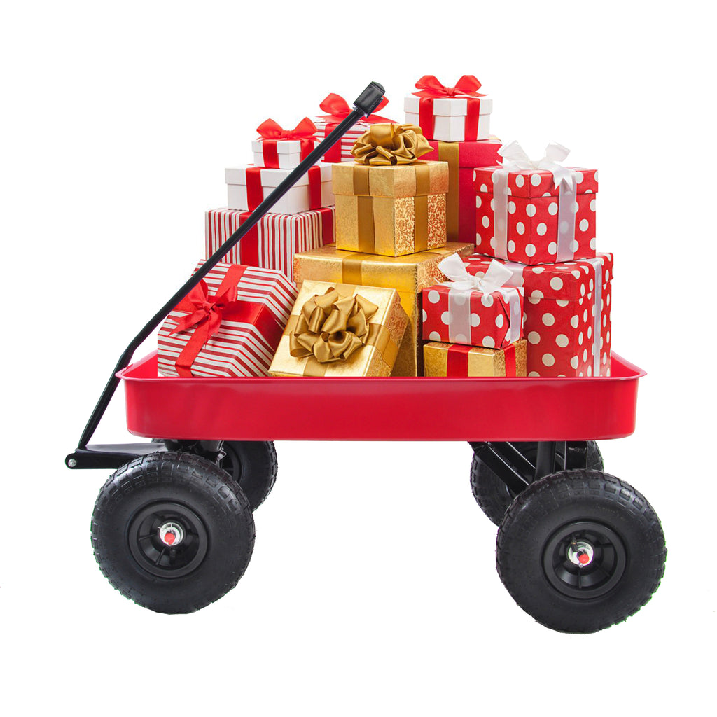 Leoglint Garden cart Outdoor Wagon All Terrain Pulling  Air Tires Children Kid Garden