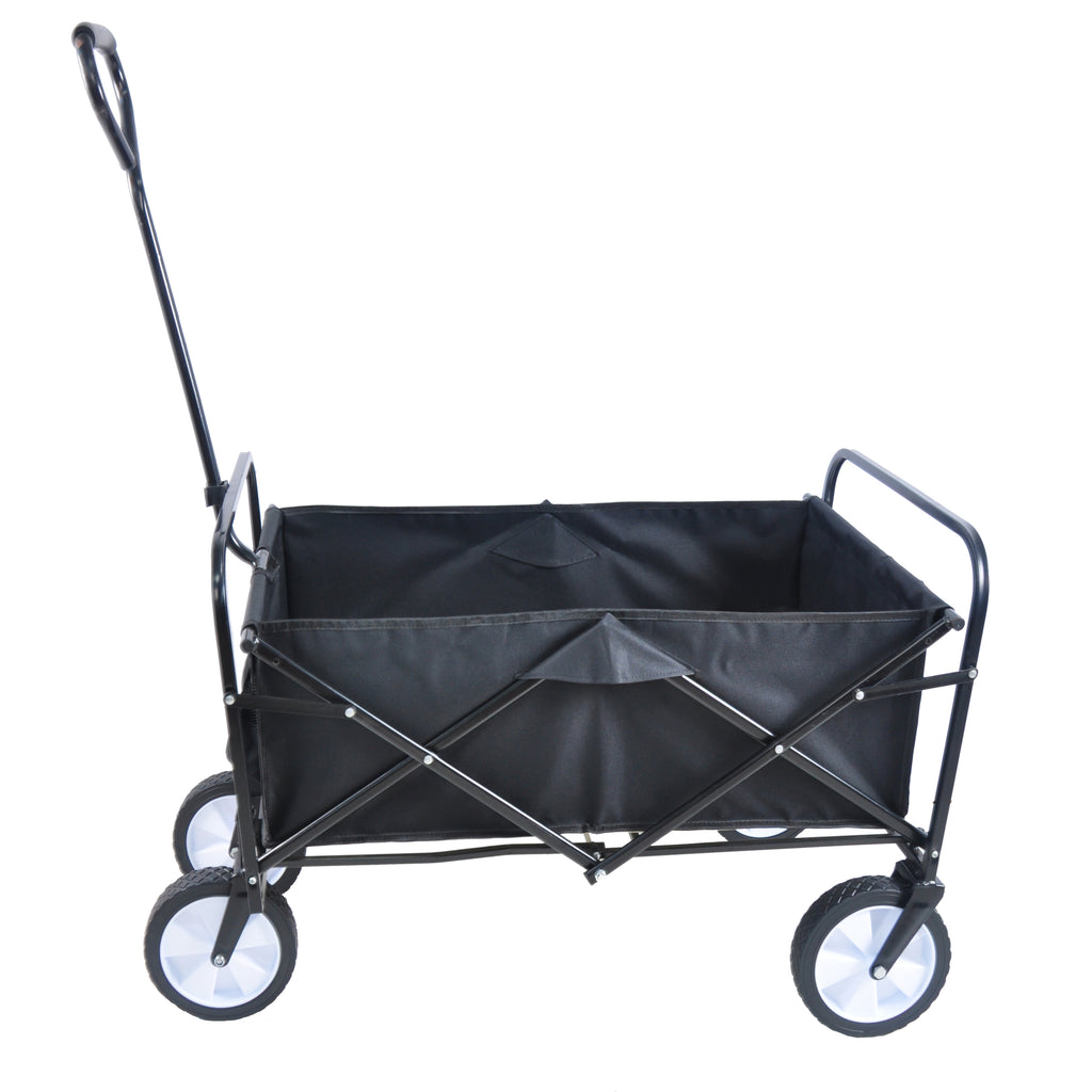 Leoglint Garden cart Folding Wagon Garden Shopping Beach Cart (Black)