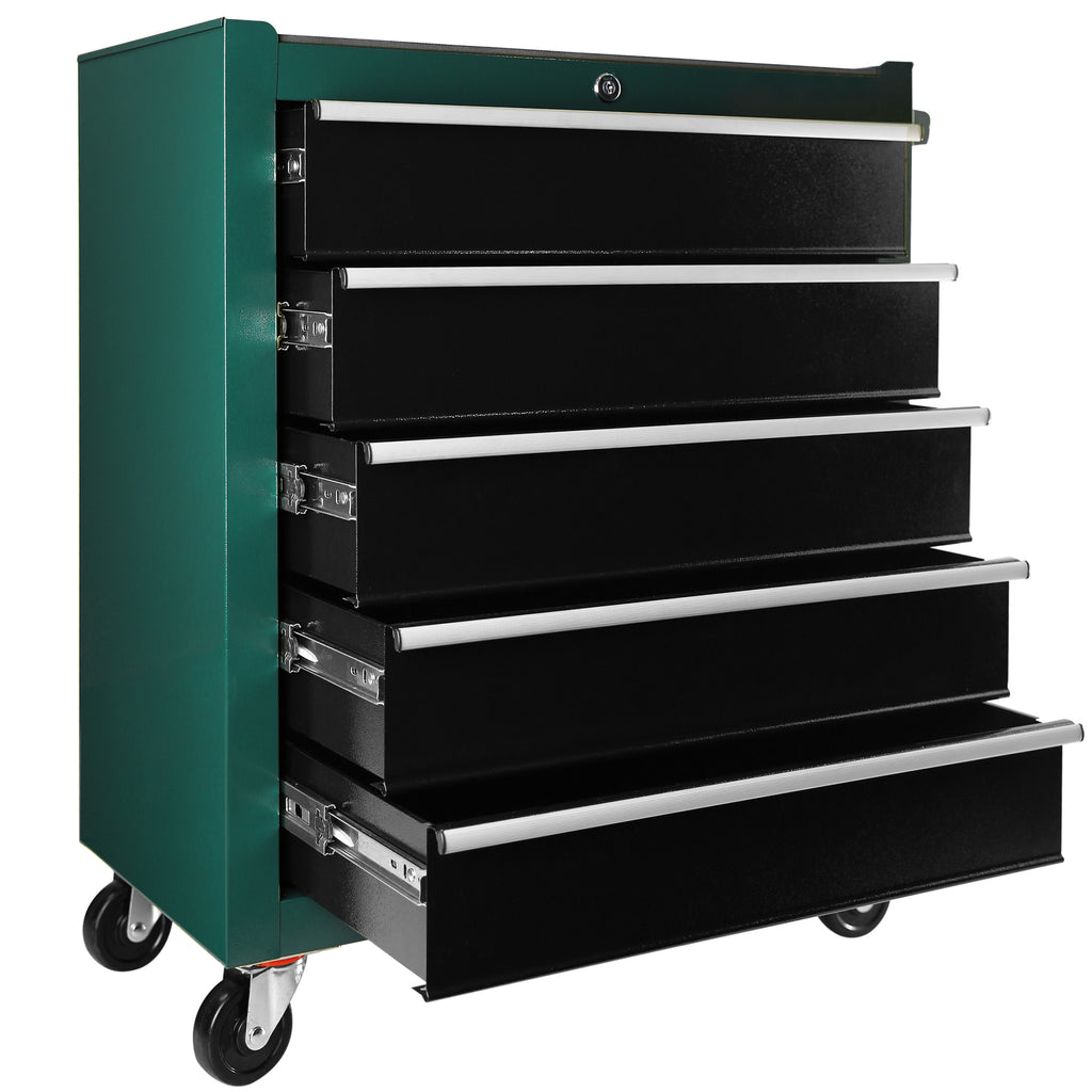 Leoglint 5-Drawers Rolling Tool Chest,Tool Cabinet on Wheels with Keyed Locking System and Drawer Liners,Tool Chest with Link Buckle and can be Combined to Large Cabinet Set,for Warehouse,Garage