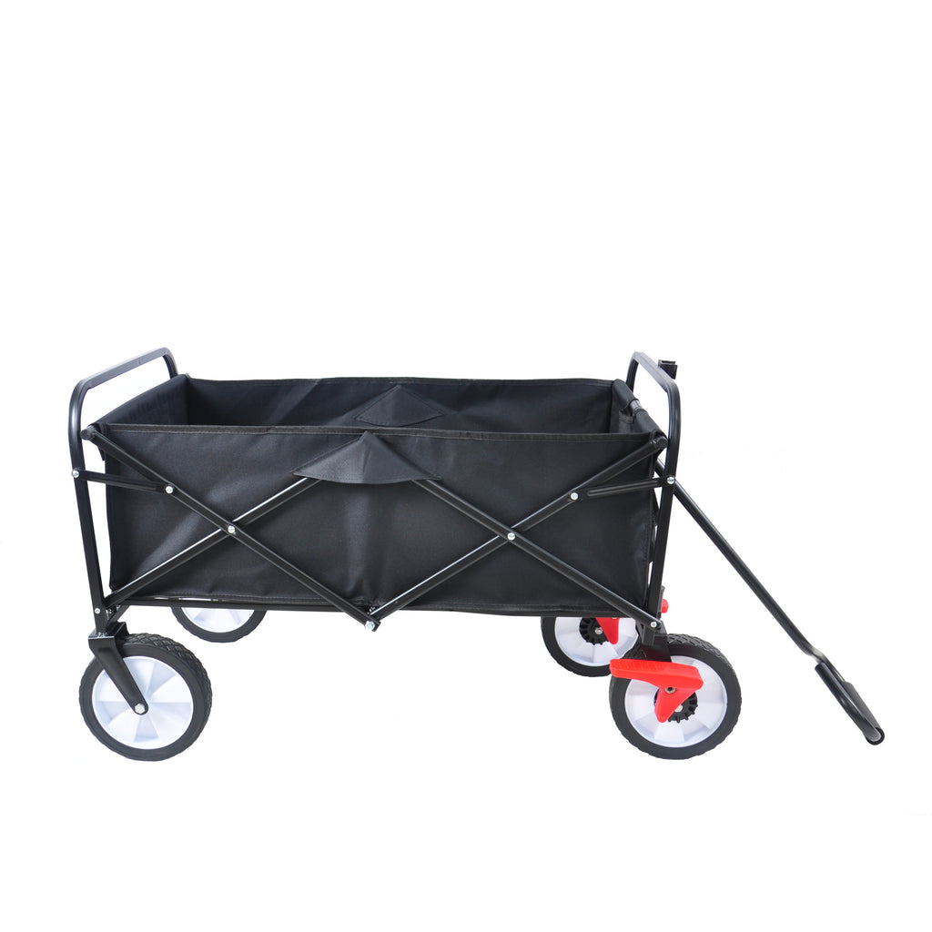 Leoglint Garden cart Folding Wagon Garden Shopping Beach Cart (black)