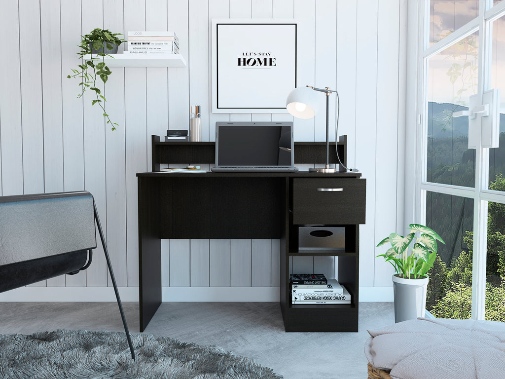 Leoglint Charlotte Computer Office Desk with 2 Storage Shelves and Drawer