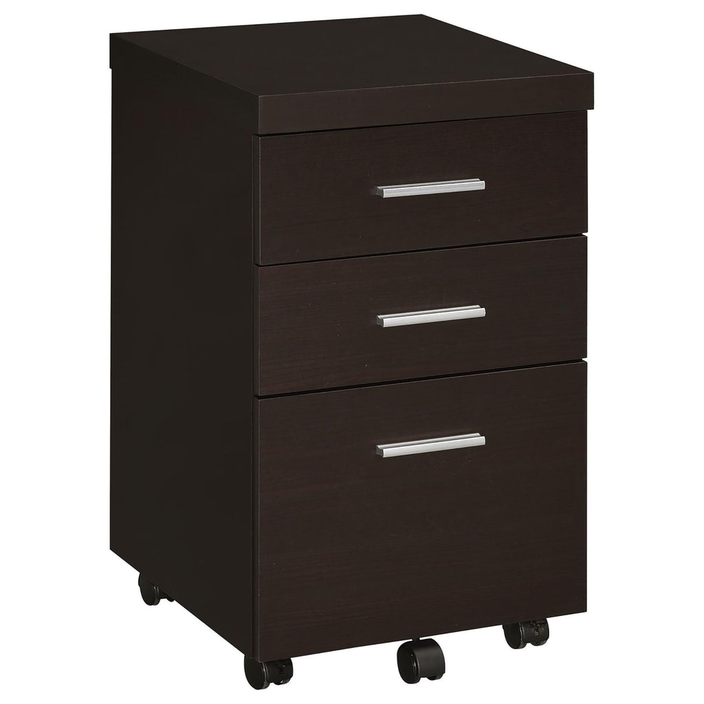 Leoglint Cappuccino 3-Drawer Mobile File Cabinet