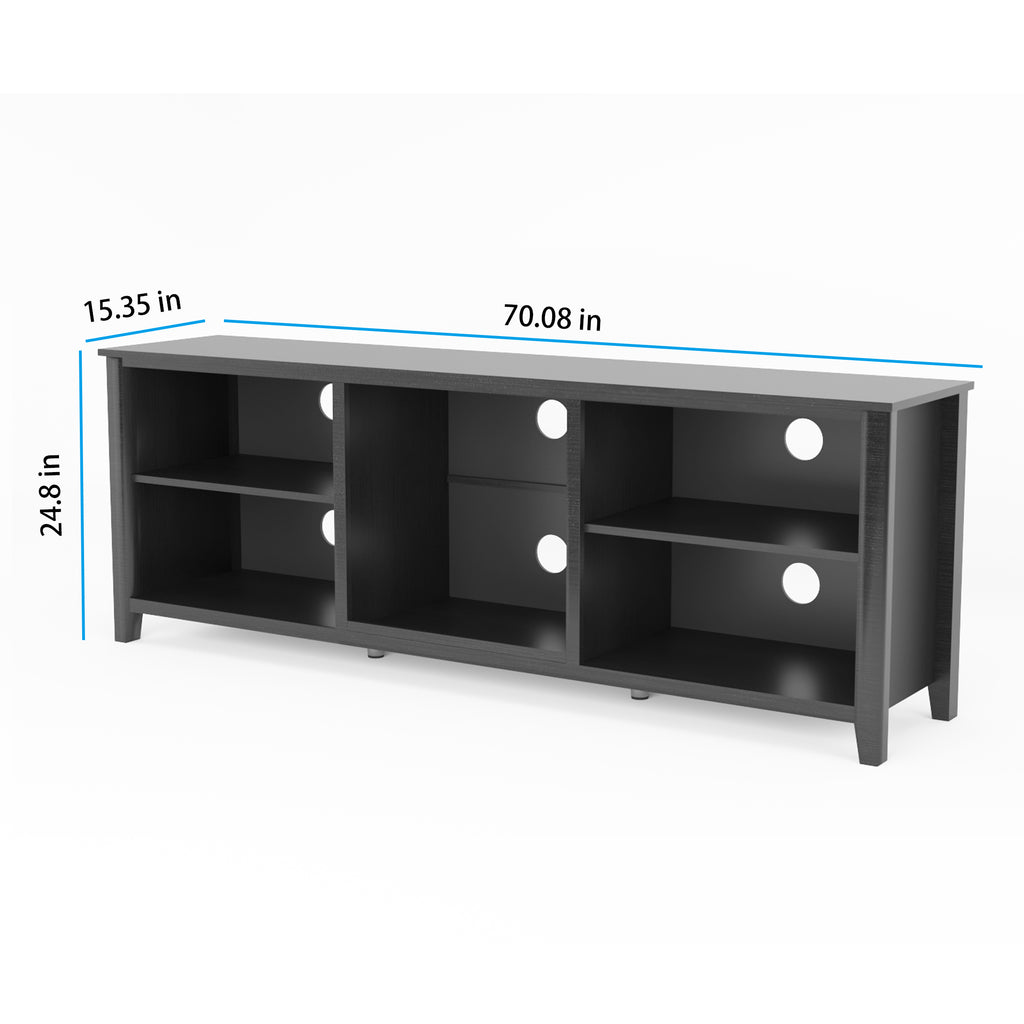 Leoglint TV Stand Storage Media Console Entertainment Center,Tradition Black