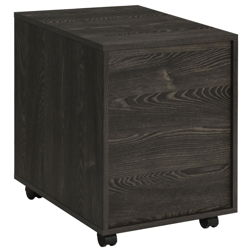 Leoglint Dark Oak 2-Drawer File Cabinet with Casters