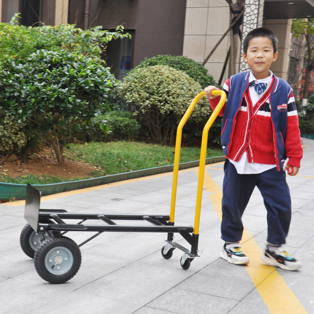 Leoglint Garden cart Hand Truck Dual Purpose 2 Wheel Dolly Cart and 4 Wheel Push Cart with Swivel Wheels 330 Lbs Capacity Heavy Duty Platform Cart for Moving/Warehouse/Garden/Grocery