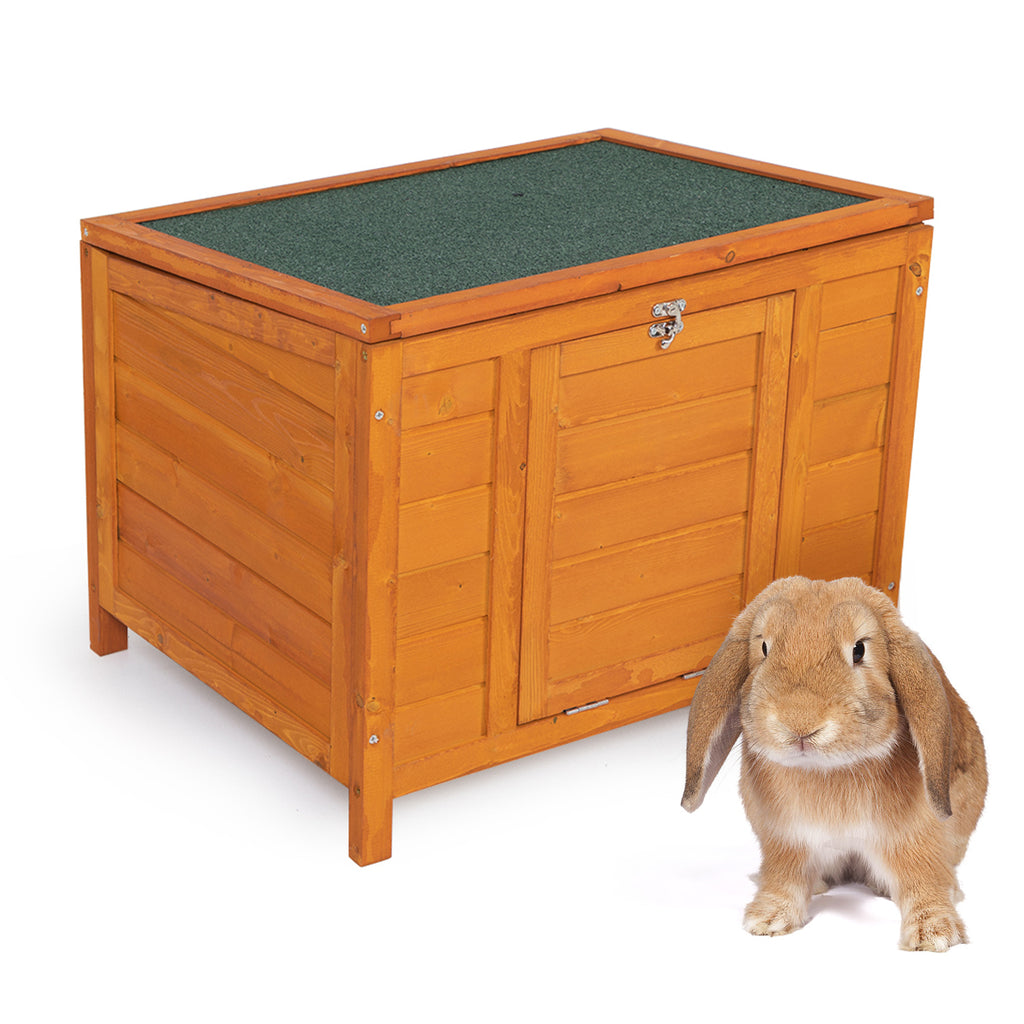 Leoglint Small Wood Rabbit Hutch Bunny Cage, Raised Cat House with Ladder for Small Animals