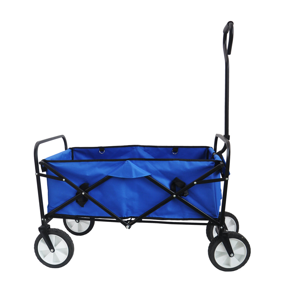 Leoglint Garden cart Folding Wagon Garden Shopping Beach Cart (Blue)