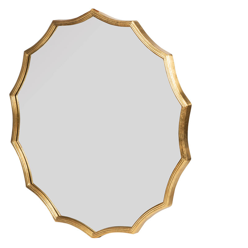 Leoglint D40" Round Sunburst Wall Mirror with Gold Finish, Wall Decor Mirror for Entryway Bedroom Living Room