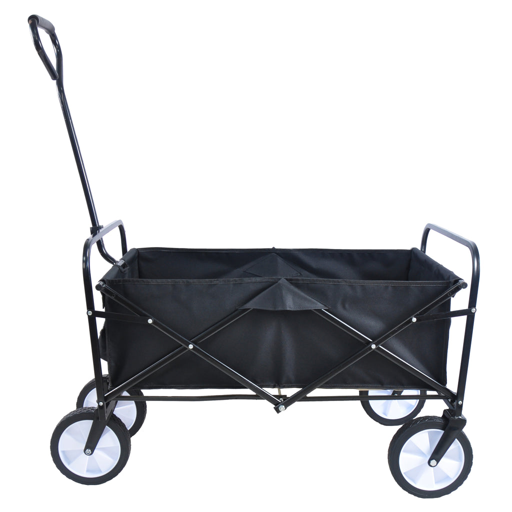 Leoglint Garden cart Folding Wagon Garden Shopping Beach Cart (Black)