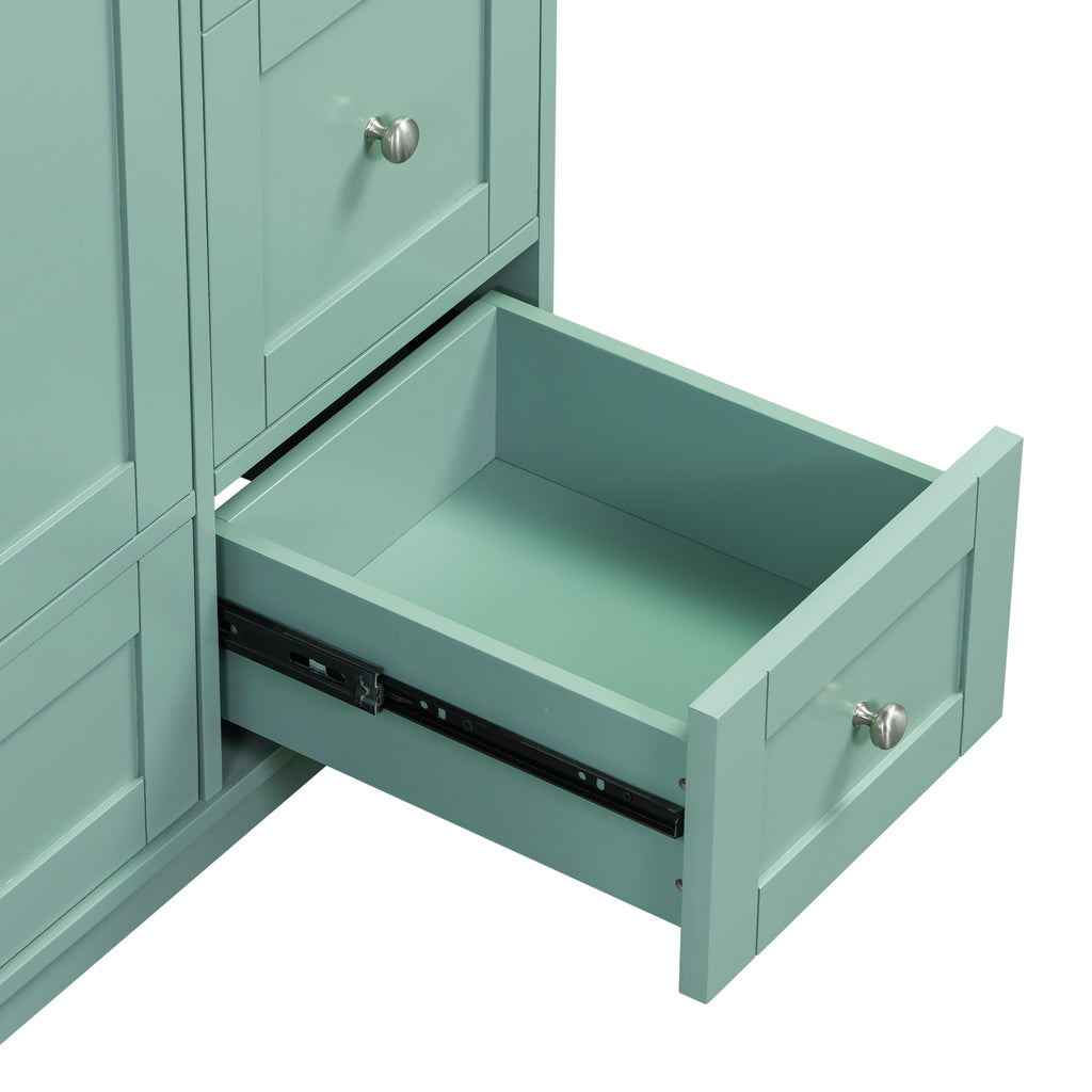 Leoglint [Cabinet Only] 36" Bathroom Vanity-Green (Sink not included)