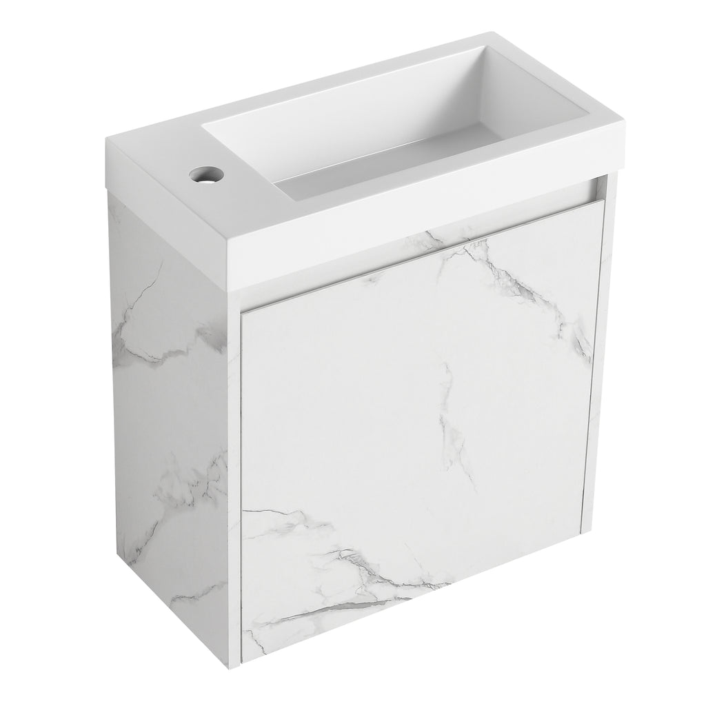 Leoglint 20'' Floating Wall-Mounted Bathroom Vanity with Resin Sink & Soft-Close Cabinet Door